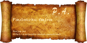 Pauleszku Amina névjegykártya